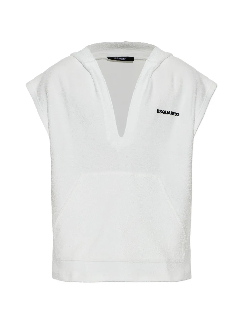 

Жилет с капюшоном и V-образным вырезом Dsquared2, белый