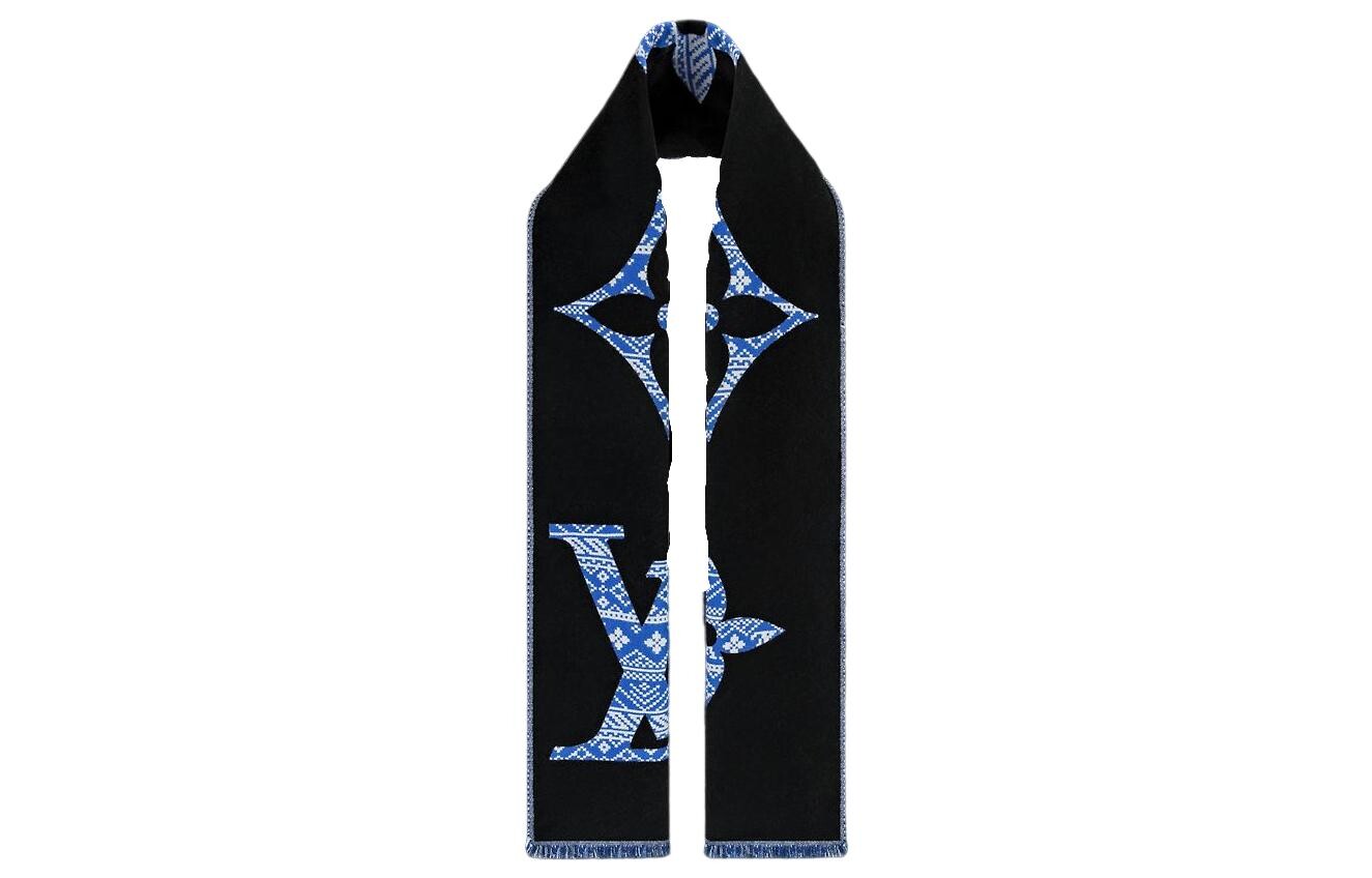 

LOUIS VUITTON Трикотажный шарф унисекс, Black/Blue