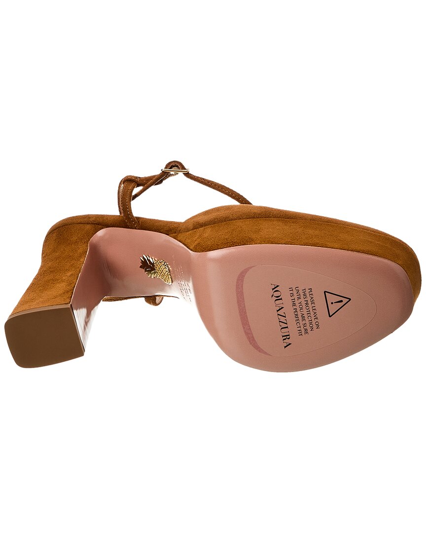 Туфли-лодочки Aquazzura Groove Plateau 120 Suede Platform, коричневый — фото 4