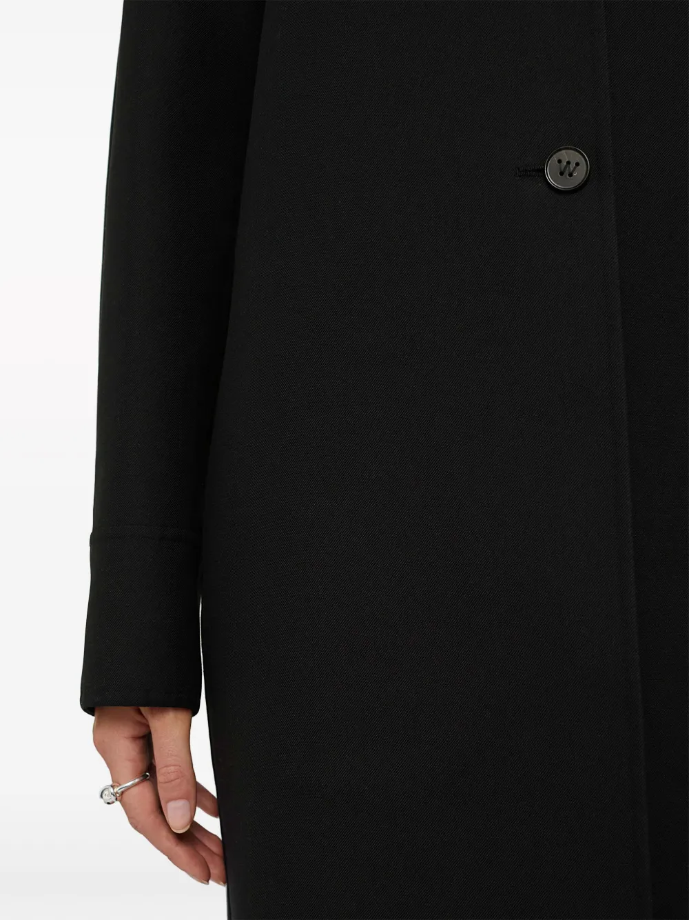 Пальто асимметричного кроя JIL SANDER, черный — фото 4