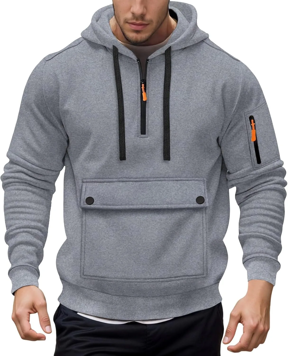 

Мужская худи на молнии для повседневной носки, свободный крой