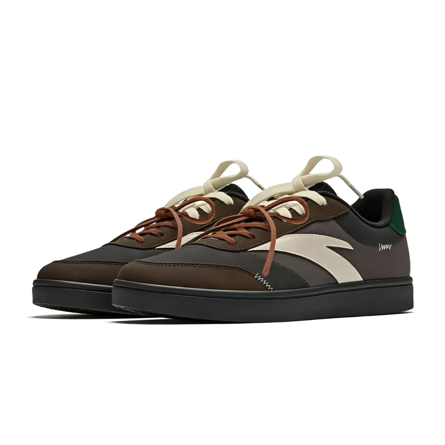ANTA Active Gray Island Brown Balance Slip Resistant Low top Skateboard Shoes Unisex Black Brown — фото 4