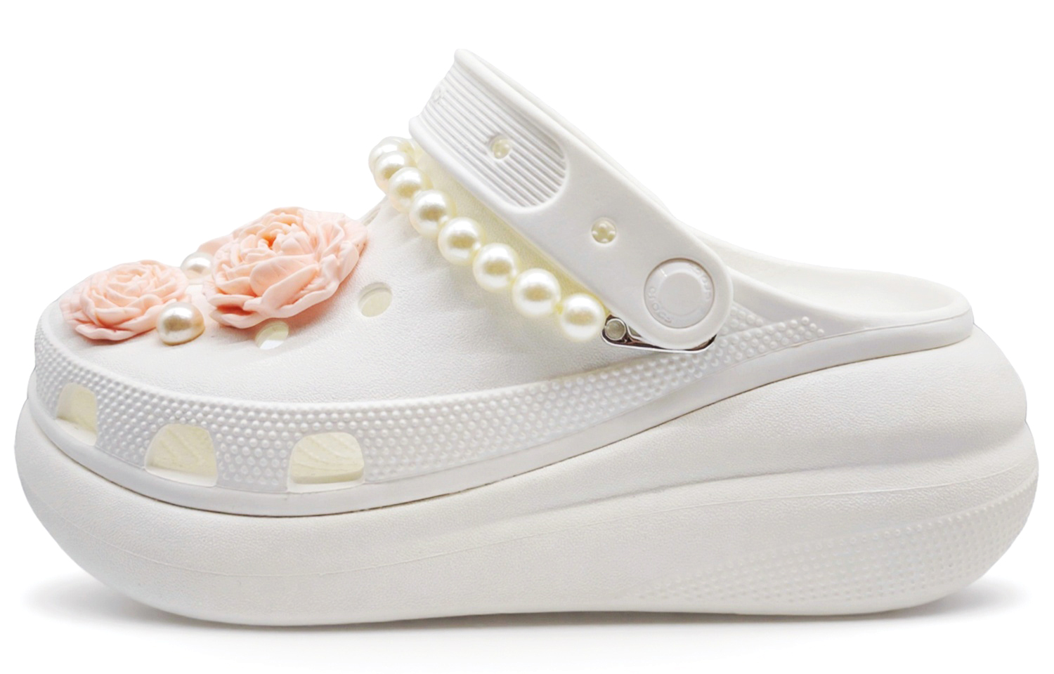 Crocs Сандалии Crush Clog SIN3A White Peach Clogs Unisex White