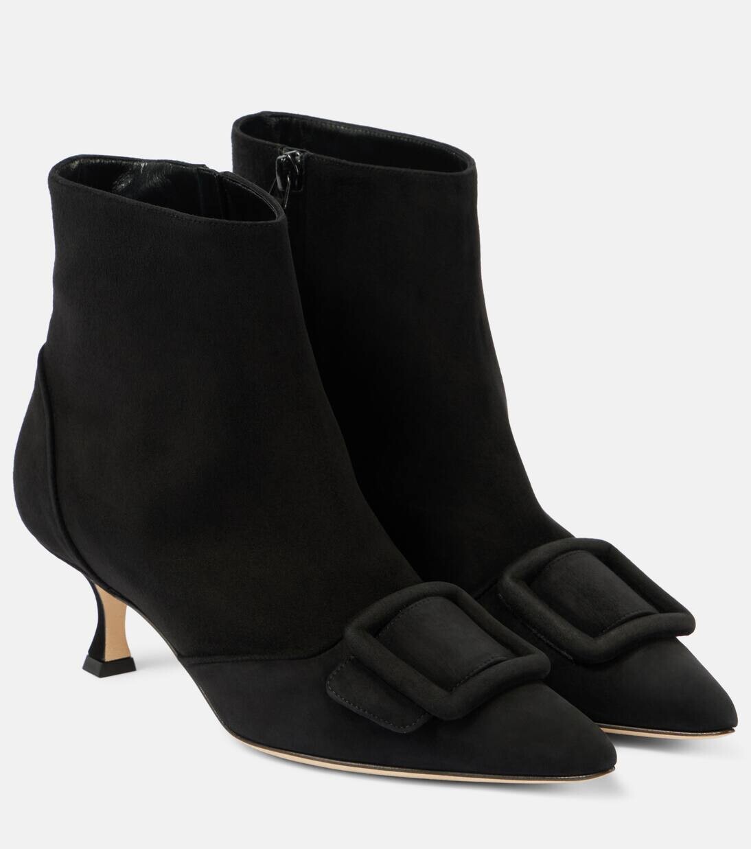 Замшевые ботильоны Baylow Manolo Blahnik, цвет 0015 blck