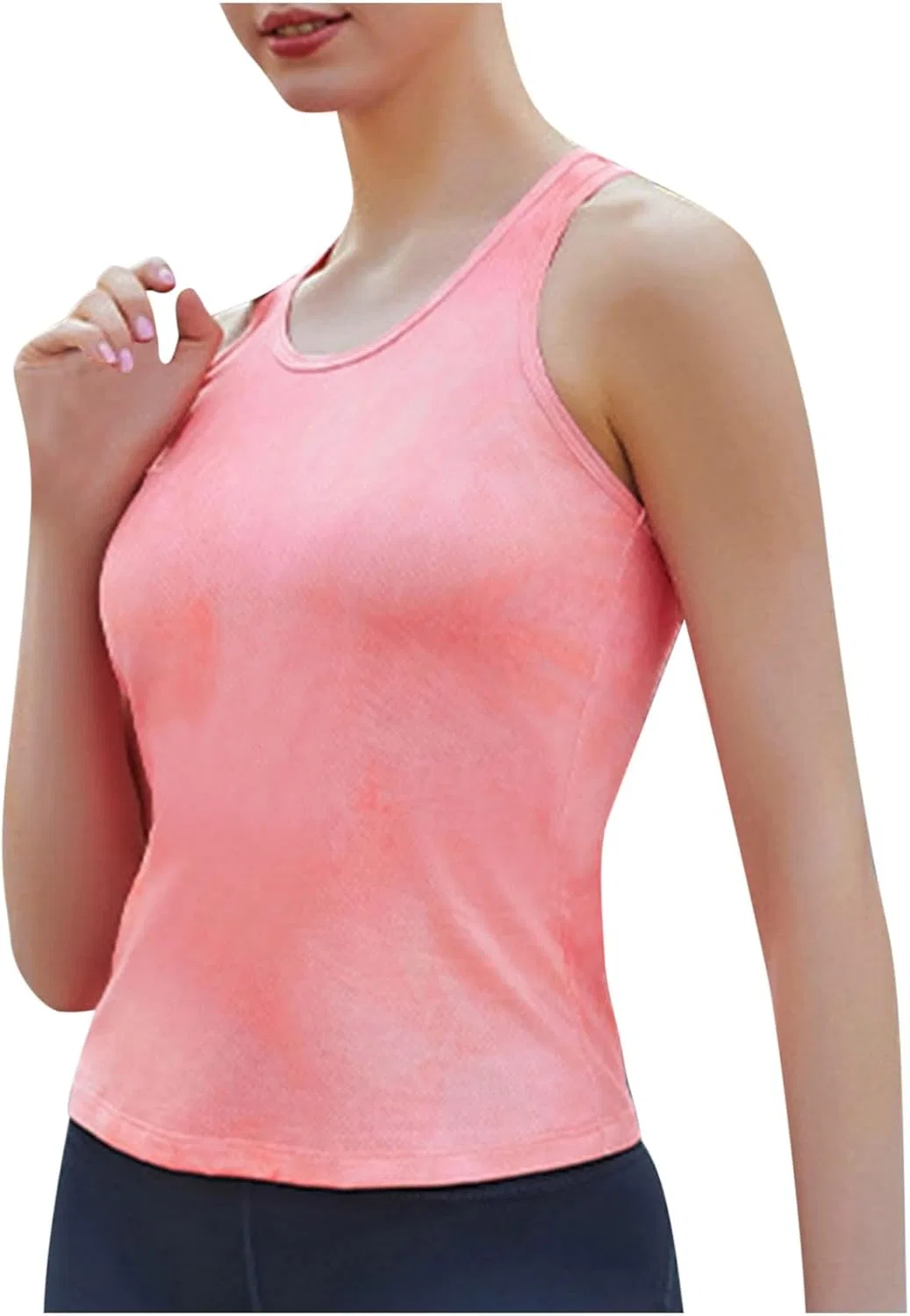 Топ женский без рукавов Quick Dry Tie Dye, Pink