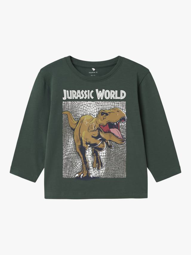 Детская хлопковая футболка с длинным рукавом Jurassic World NAME IT, Garden Topiary — фото 3