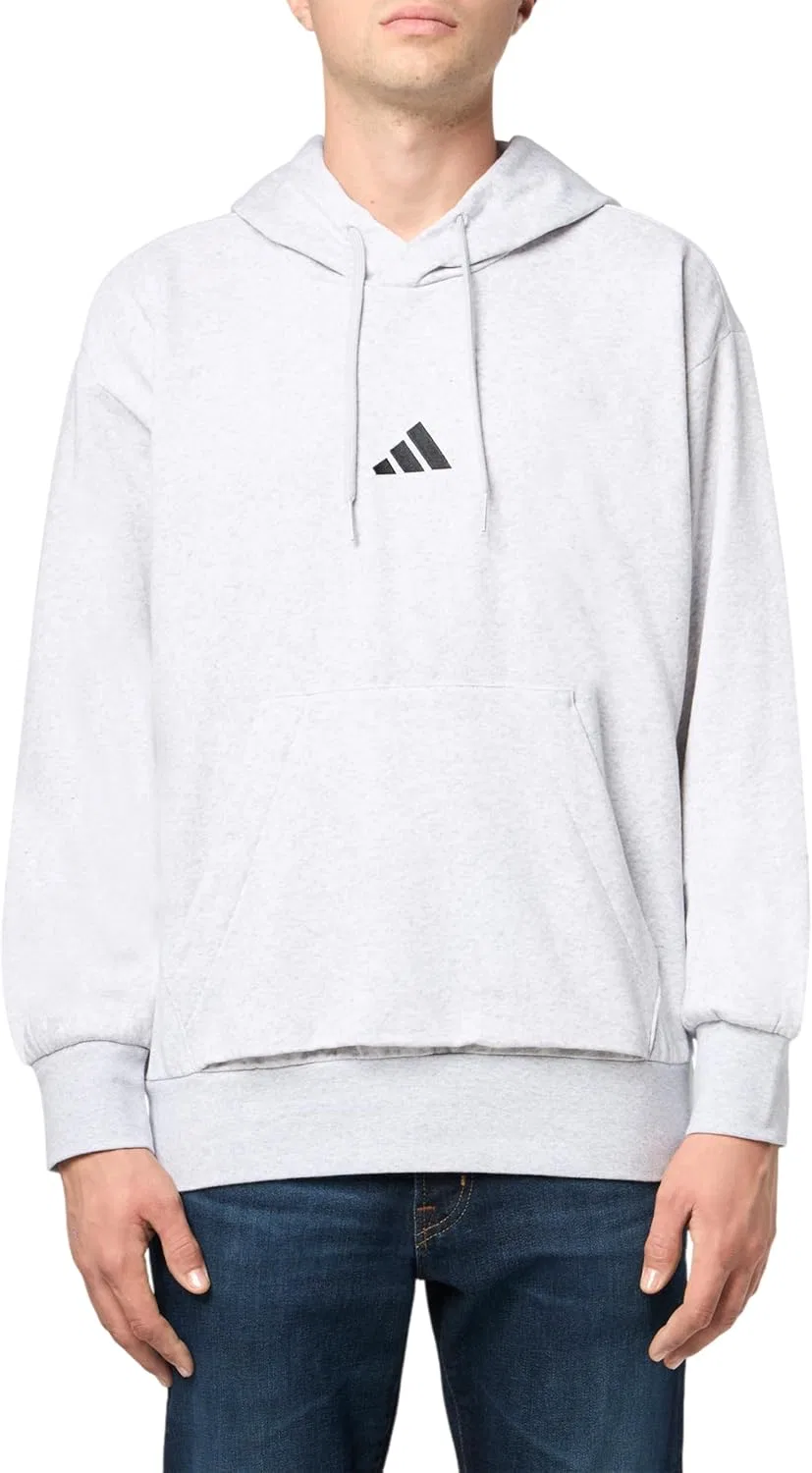 Толстовка Feelcozy Fleece, adidas, Light Grey Heather/Black — фото 3