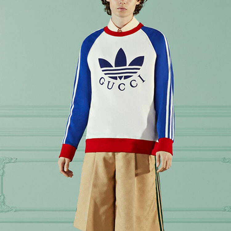 Толстовка мужская Gucci, хлопок, синий / белый — фото 4