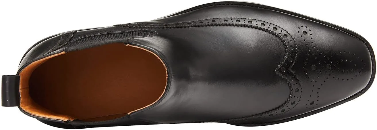 

Мужские кожаные ботинки Chelsea Santimon, формальные классические ботинки для мужчин, деловые повседневные ботинки-вестчер Wingtip, черный