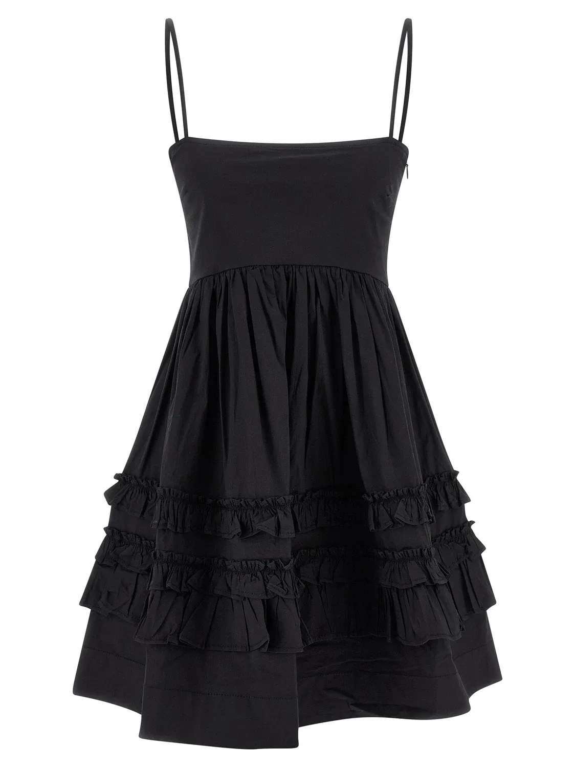 Платье 'Black Mini Frill' GANNI, черный