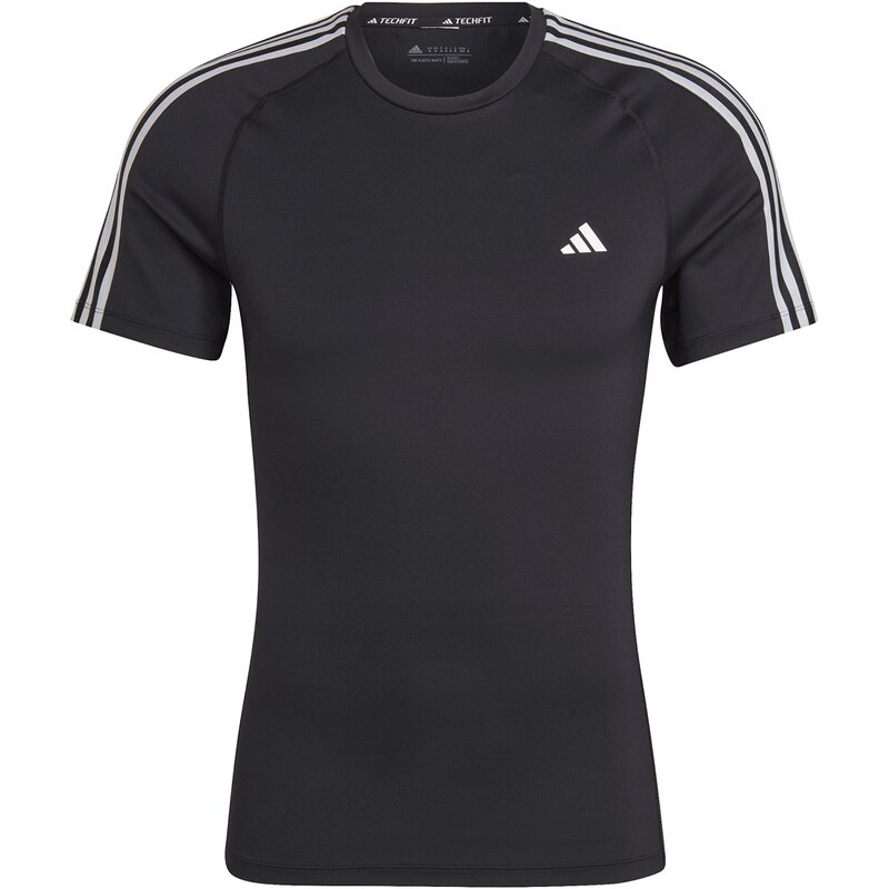 

Тренировочная футболка TechFit 3-Stripes Adidas, черный