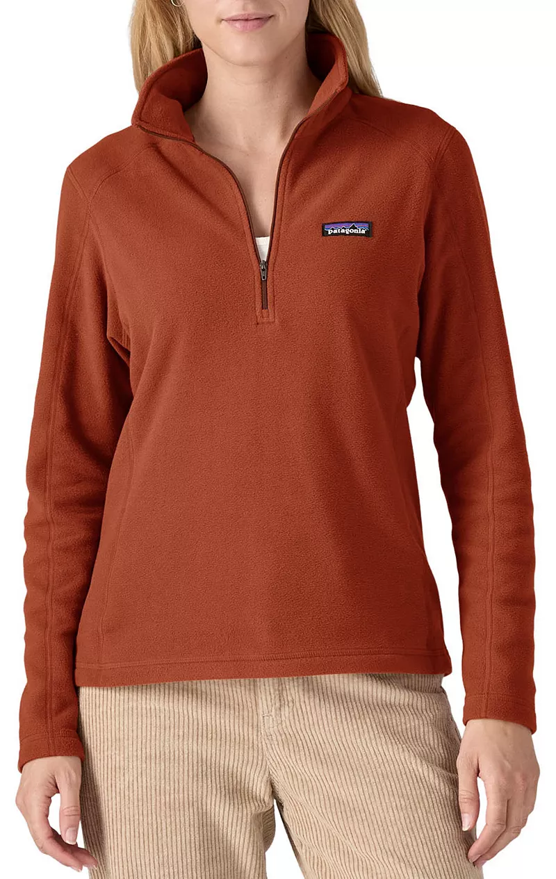 

Женский флисовый пуловер Patagonia с молнией Micro D 1/4, цвет Burnished Red