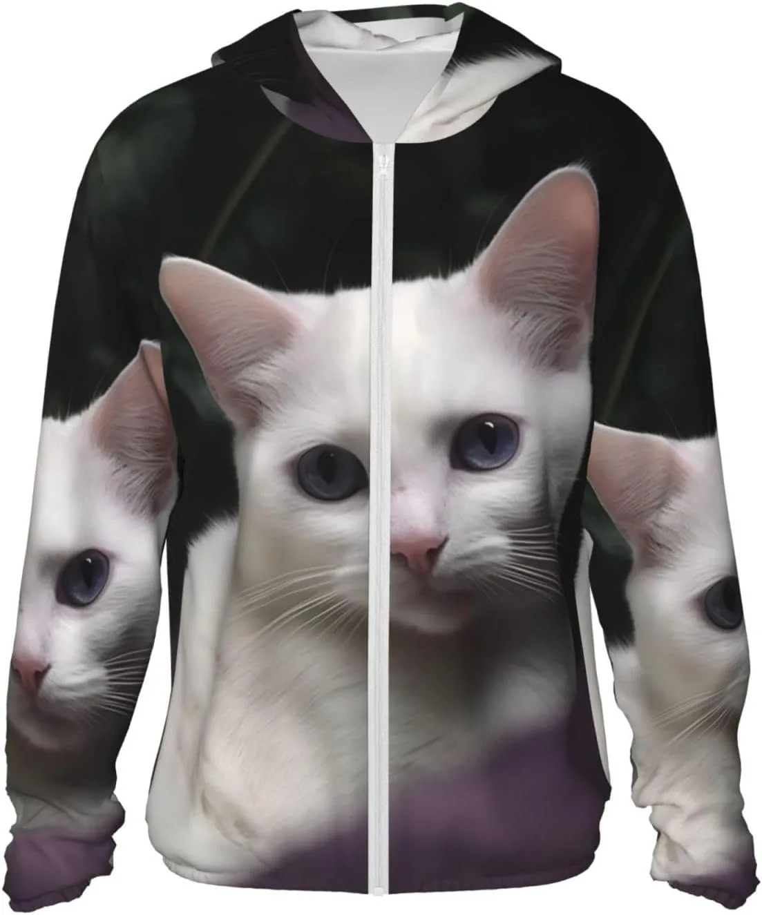 

Белая кошка Unisex худи с защитой от солнца UPF 50+ GDSHJKLW