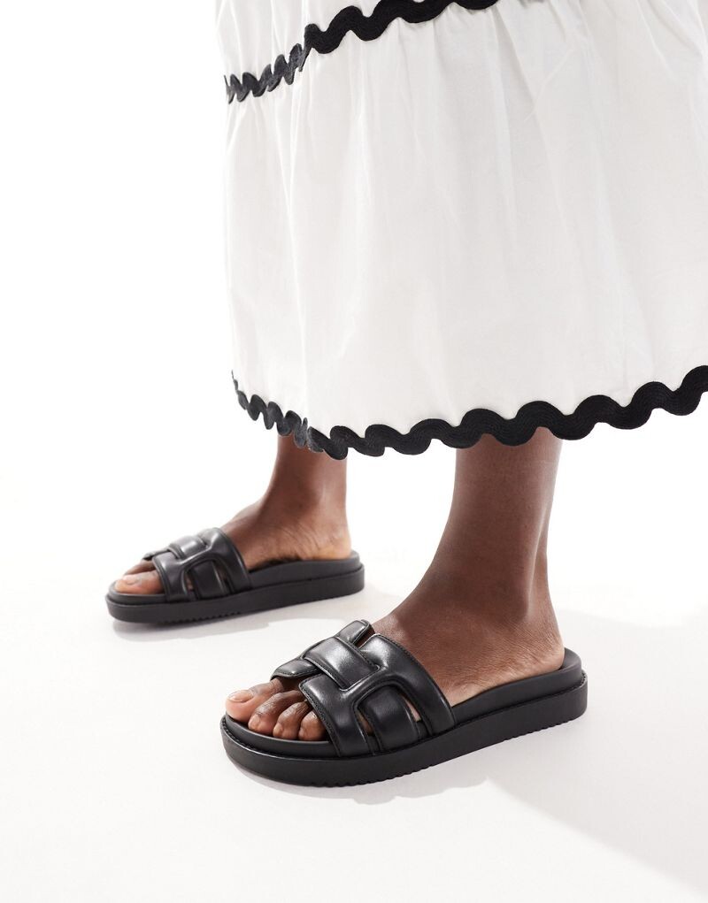 

ALDO – Wylalaendar – Черные кожаные сандалии со стелькой