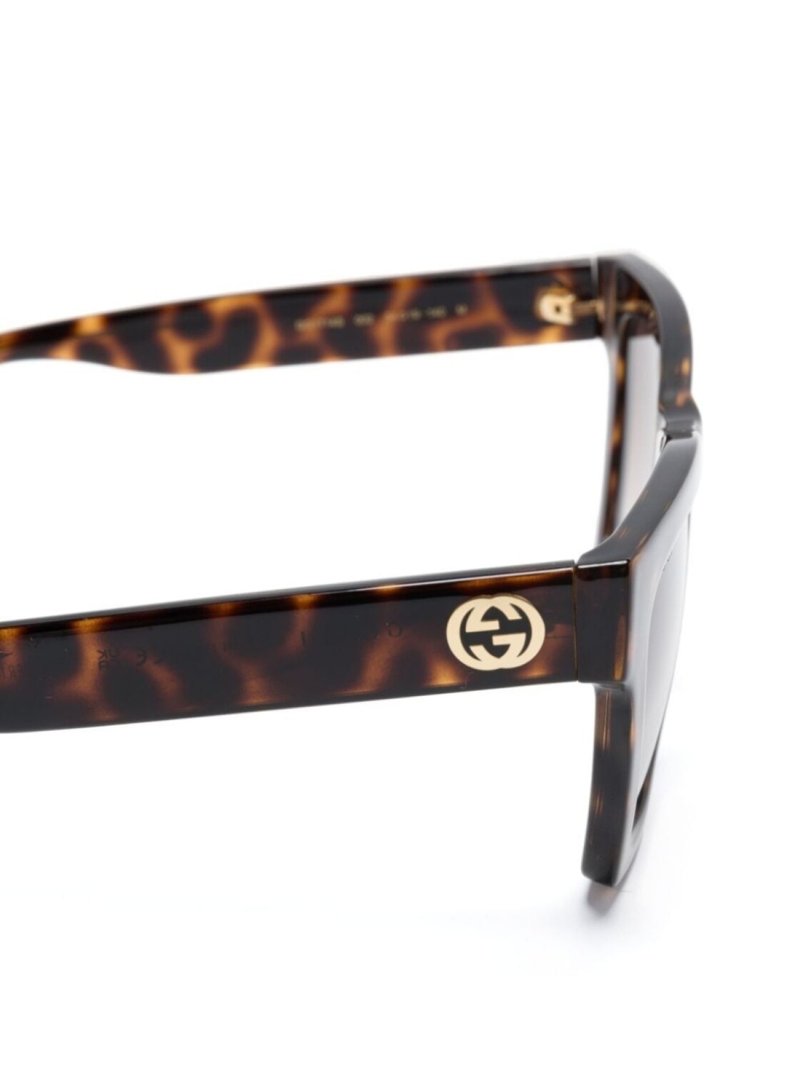 Gucci Eyewear солнцезащитные очки в квадратной оправе черепахового цвета, коричневый — фото 3