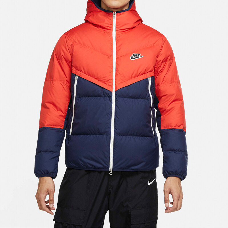 Пуховик мужской красновато-синий Nike, красный/синий — фото 3