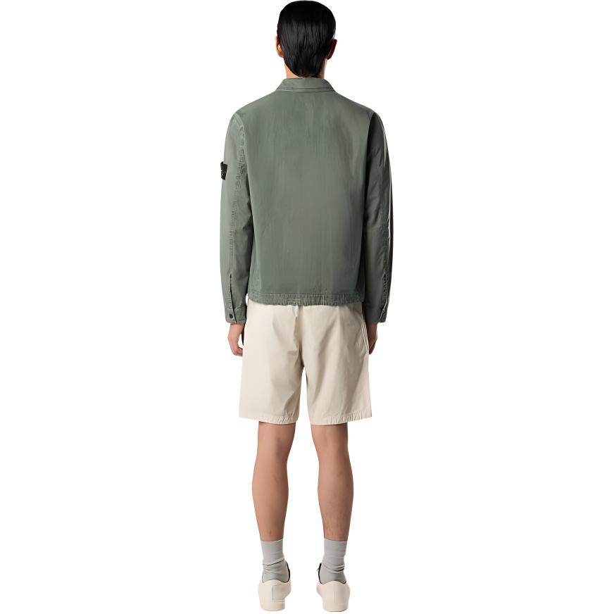 STONE ISLAND Застёгивающаяся на молнию рубашка-куртка с нашивкой компас, Light Jasper — фото 4