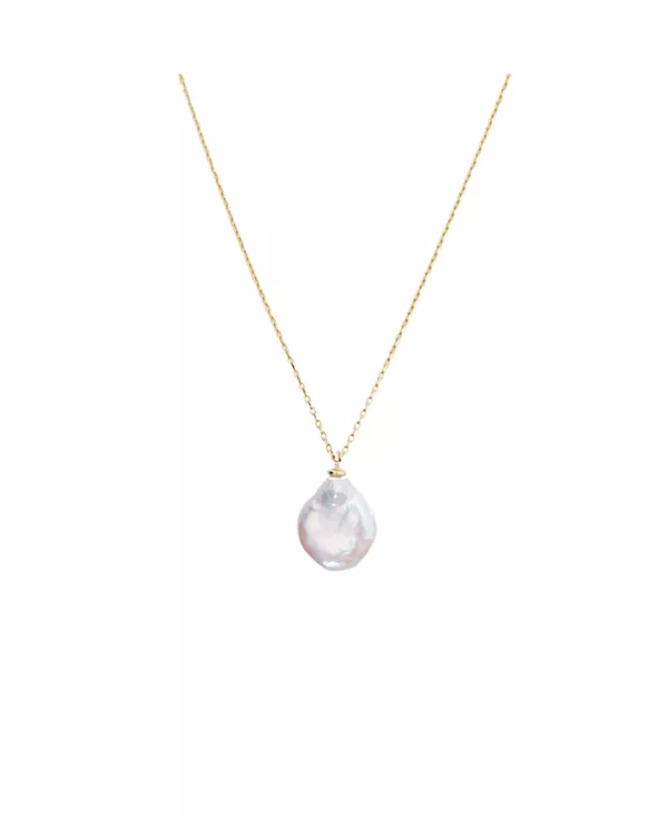 

Ожерелье с подвеской из плоского жемчуга в стиле барокко, стерлинговое серебро Spero London, gold