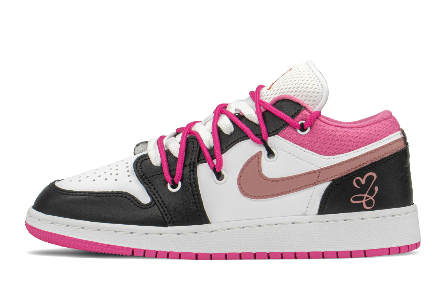 

Кроссовки Air JORDAN 1 Vintage Basketball Shoes Women's Low-Top Black White Pink