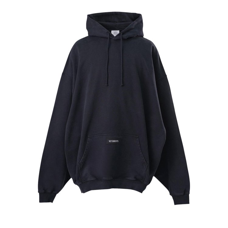 

Худи Vetements Woven Label Logo Hoodie, черный