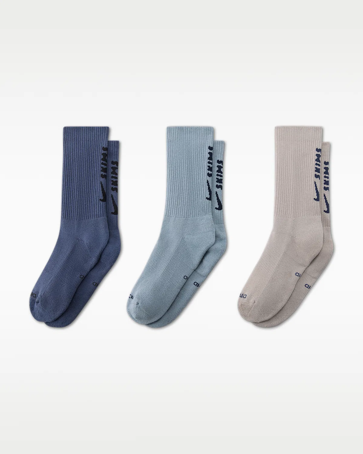Женские носки Dri-FIT (3 пары) NikeSKIMS, Multi-Color/NSKM Stone