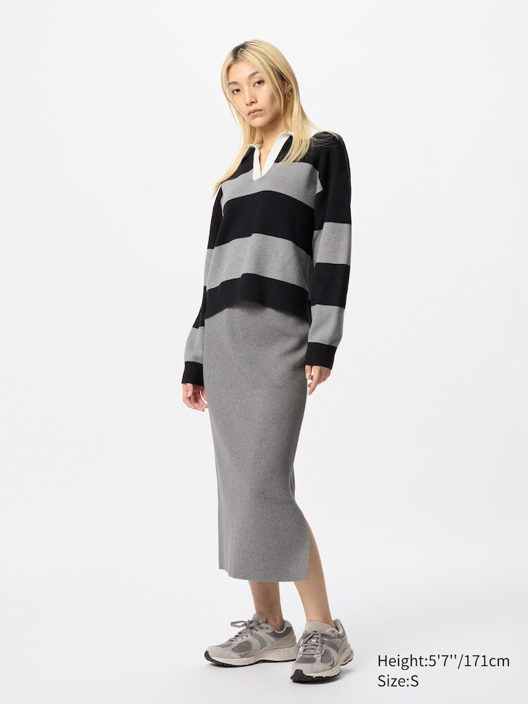 

Юбка из хлопковой смеси Uniqlo, цвет 03 серый