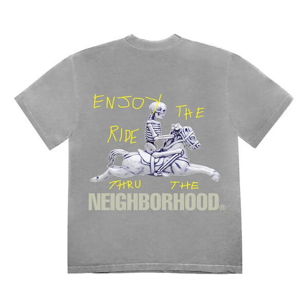 

Футболка cactus jack x neighborhood carousel t-shirt 'grey' Travis Scott, серый