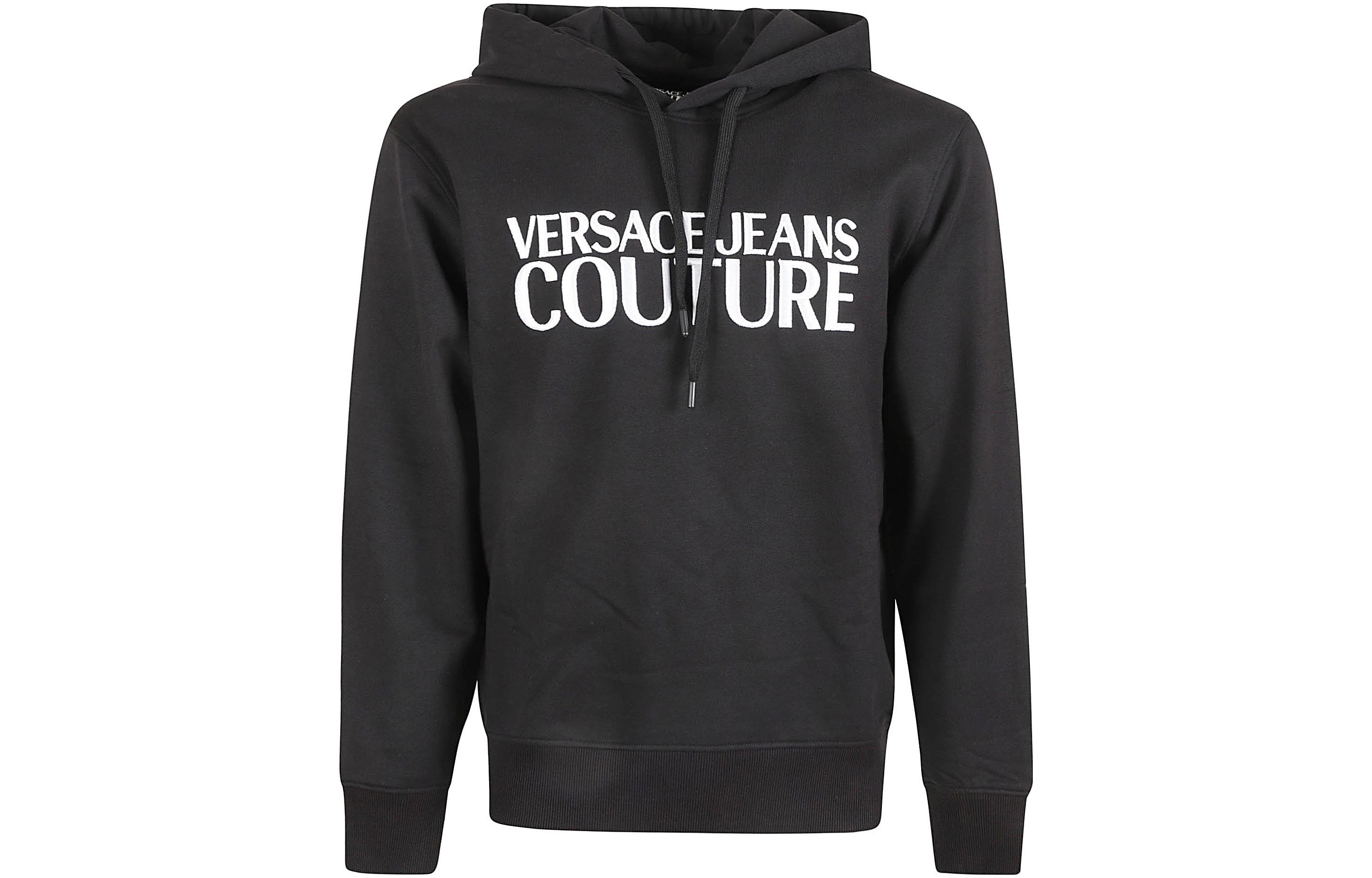 

Худи с принтом логотипа на шнурке VERSACE JEANS COUTURE, черный