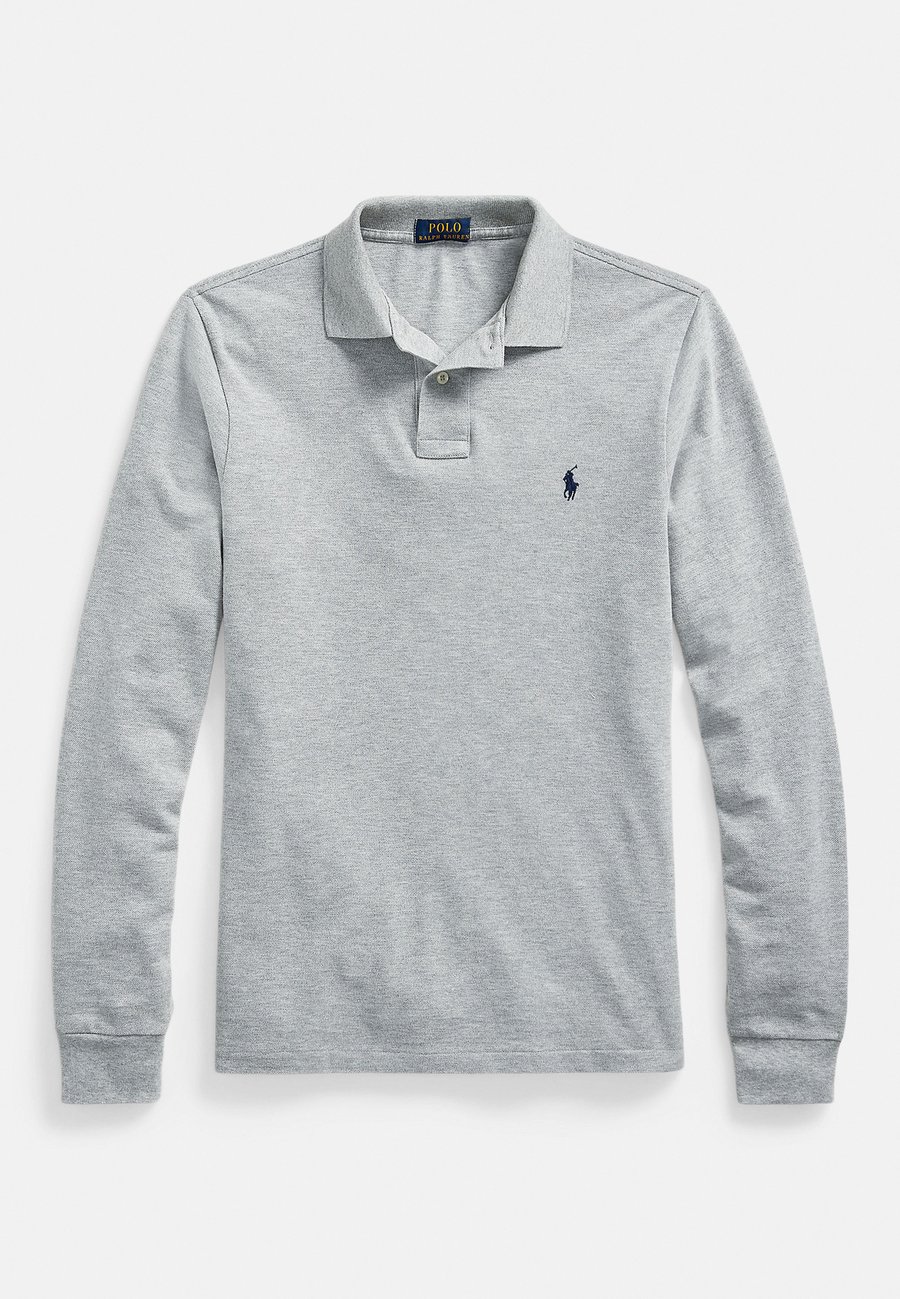 Поло Polo Ralph Lauren CUSTOM SLIM FIT MESH POLO SHIRT, Andover Heather/Light Grey — фото 4