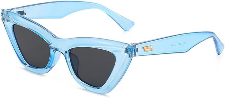 

Солнцезащитные очки «кошачий глаз» для женщин, полосатая металлическая оправа, ретро-очки, защита от УФ-излучения UV400, женские очки увеличенного размера generic, C7 Blue Gray