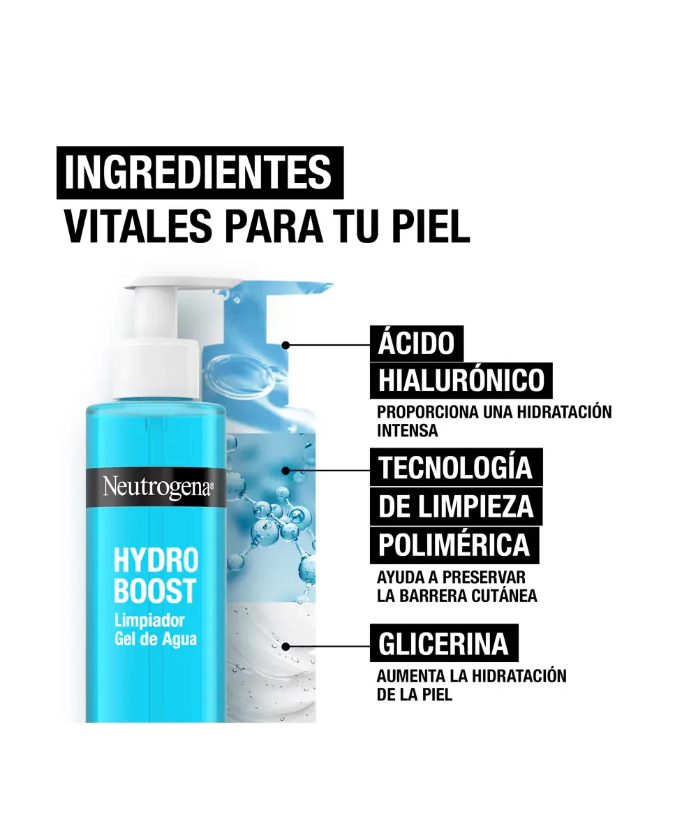 Гель для умывания Neutrogena — Гелевая водная очищающая Hydro Boost с гиалуроновой кислотой для чувствительной кожи, 200 мл — фото 4