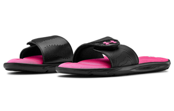 Тапочки ignite 9 slide 'black pink surge' Under Armour, розовый — фото 4