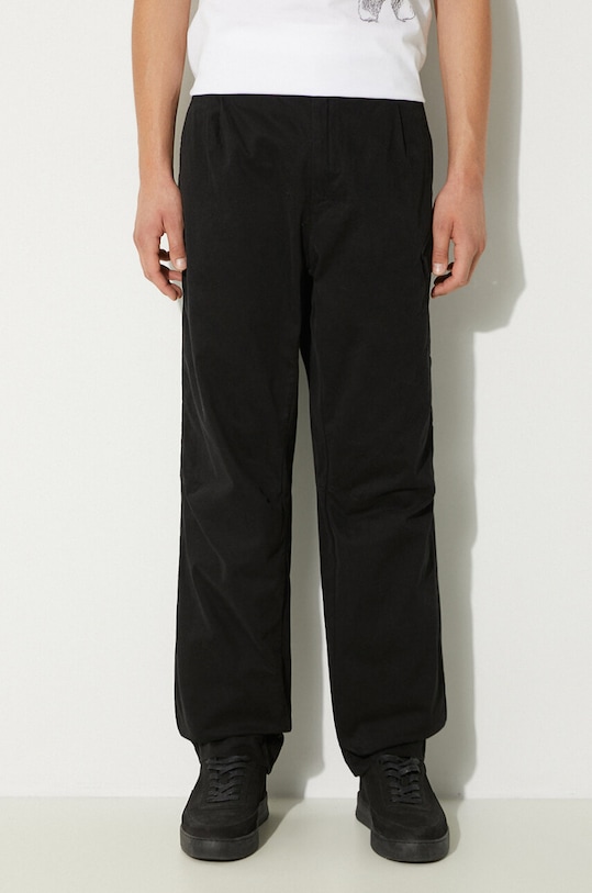 

Брюки свободного кроя Chino из сатиновой ткани со стрейчем C.P. Company, черный