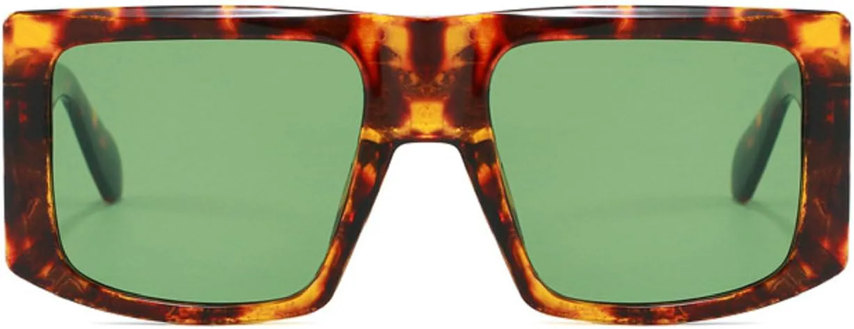 

Винтажные квадратные солнцезащитные очки для женщин, модные градиентные очки UV400, мужские панк-очки с градиентным сине-зеленым покрытием mincl, Leopard Green