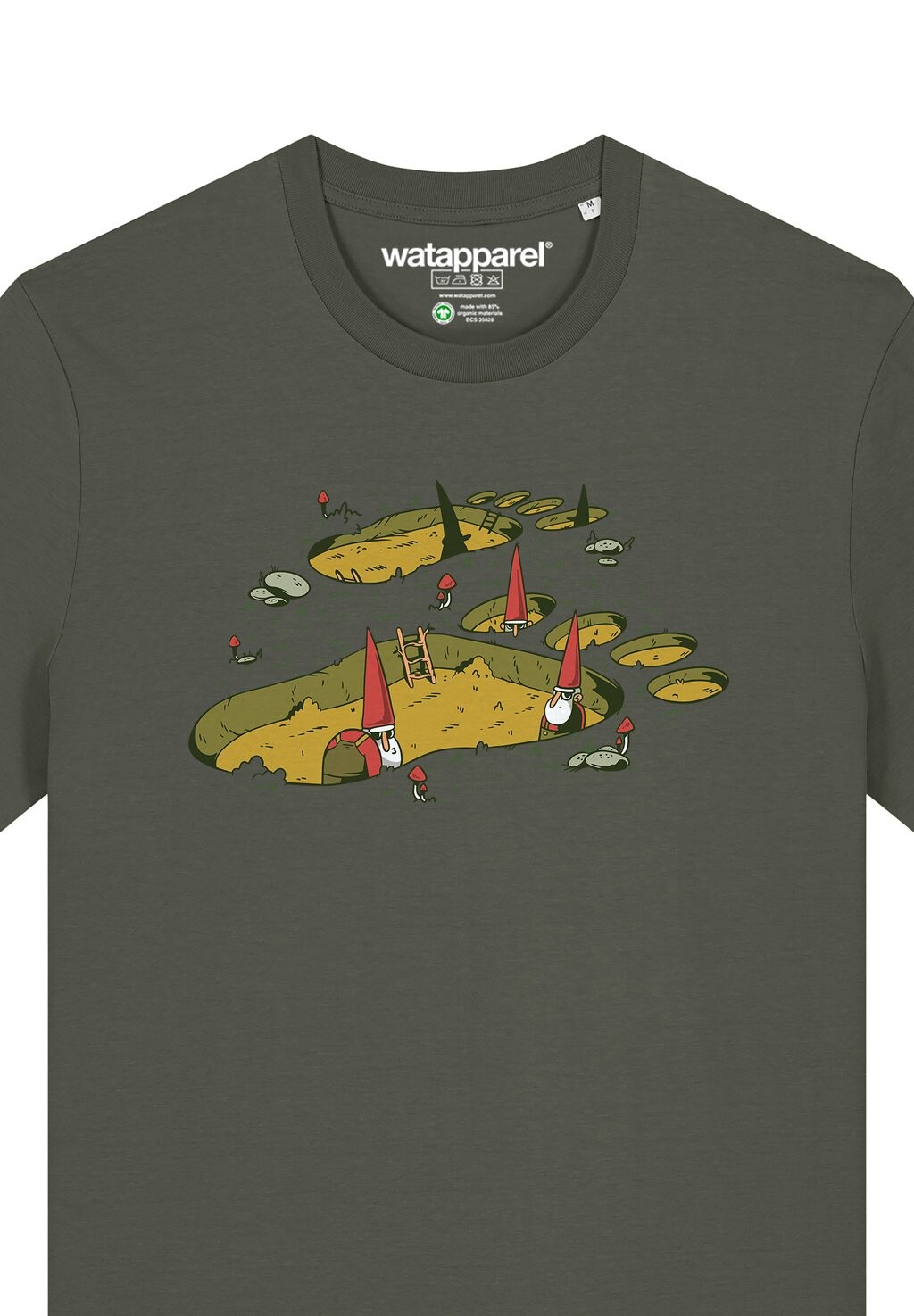 

Футболка с принтом GNOME FOOT watapparel, хаки