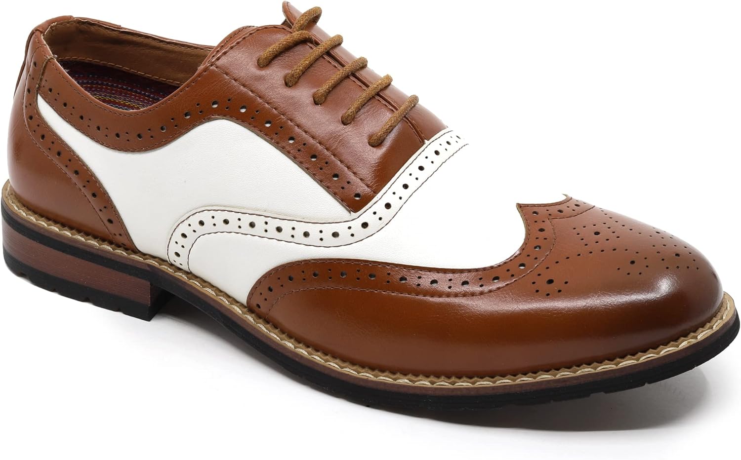 

Мужские оксфорды с крыльями и шнуровкой Metrocharm MC315, коричневый/белый