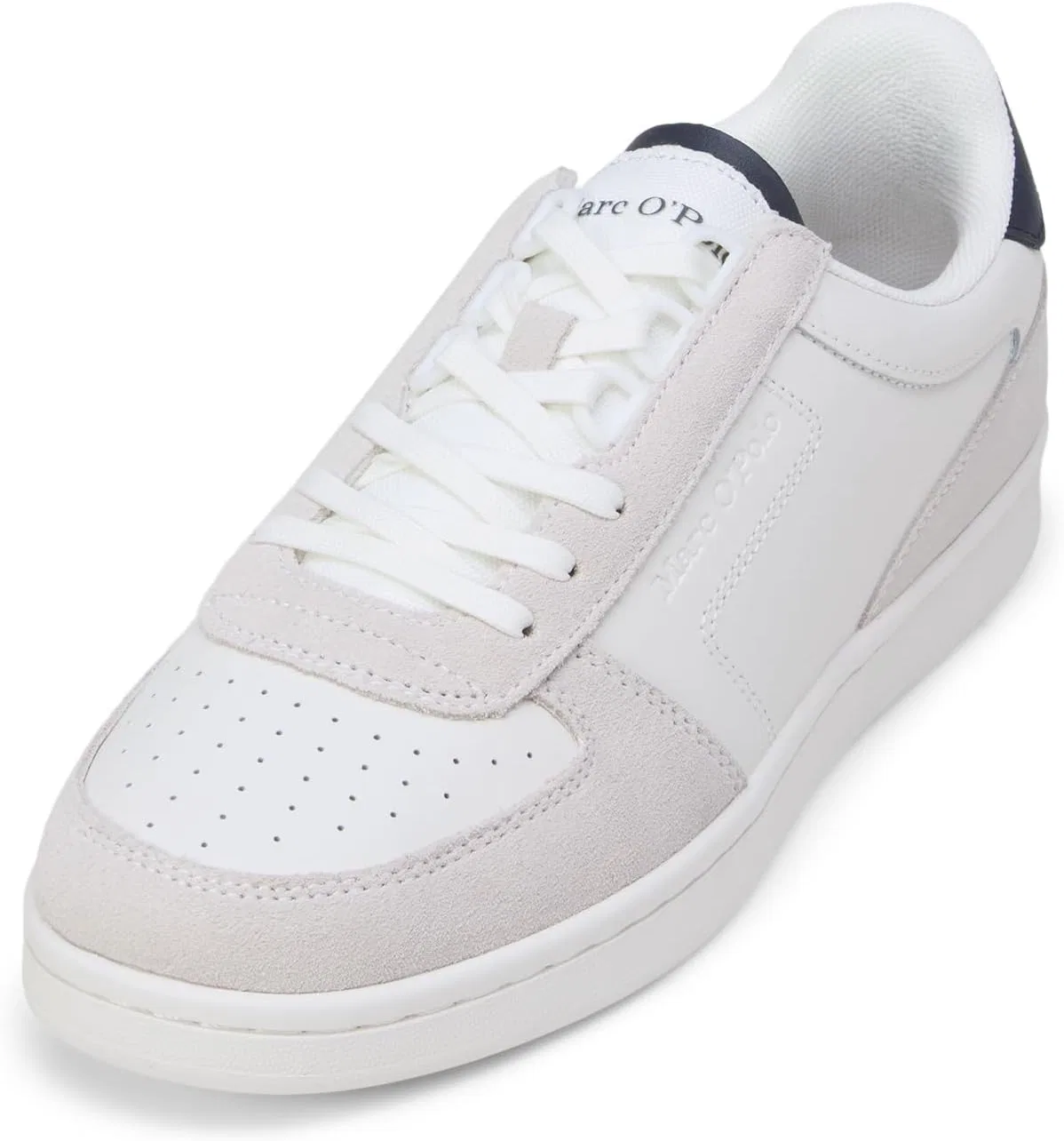 Мужские кожаные кроссовки Marc OPolo на плоской подошве с резиновой подметкой Marc O'Polo, White Navy — фото 2