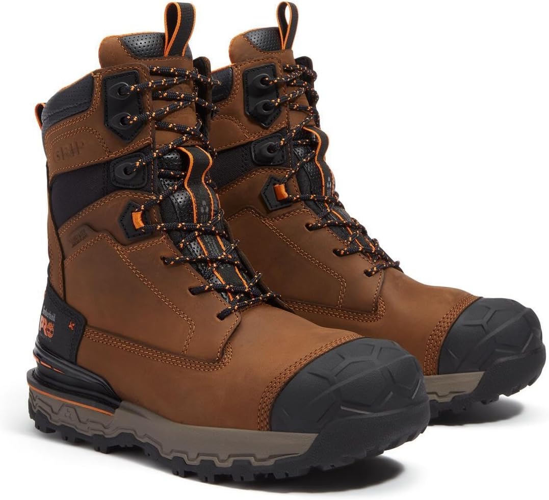 Timberland PRO мужские ботинки Boondock Ultralight 8 дюймов с композитным защитным носком, водонепроницаемые, Light Brown — фото 2