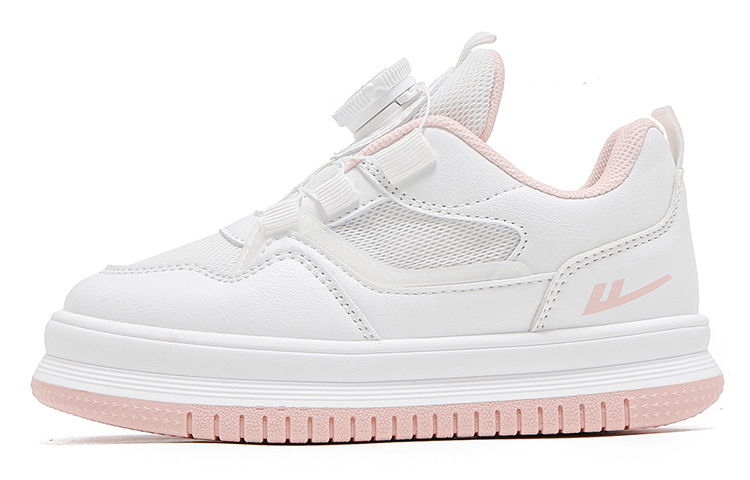 

Скользоустойчивые амортизирующие низкие детские скейтбординг кроссовки Kids' WARRIOR, белый/розовый