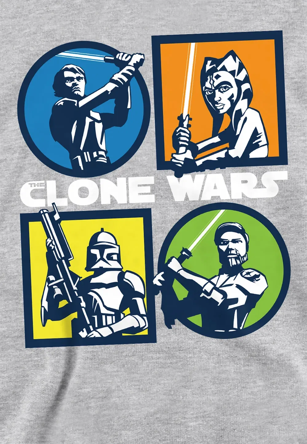 Детская худи Star Wars Clone Wars Grid, Disney, серый — фото 2