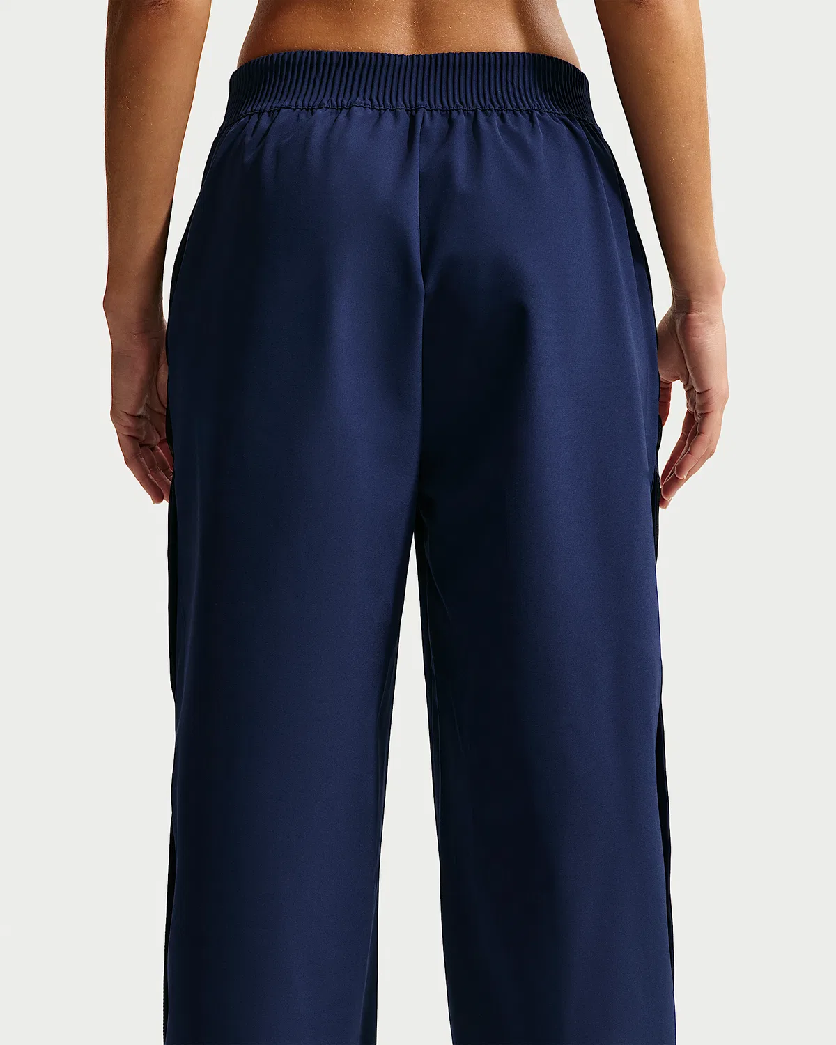 Женские спортивные штаны Nike 24.7 PerfectStretch Dri-FIT с высокой посадкой, свободного кроя, на отрывающихся застежках, Midnight Navy/Black/Dark Obsidian — фото 3