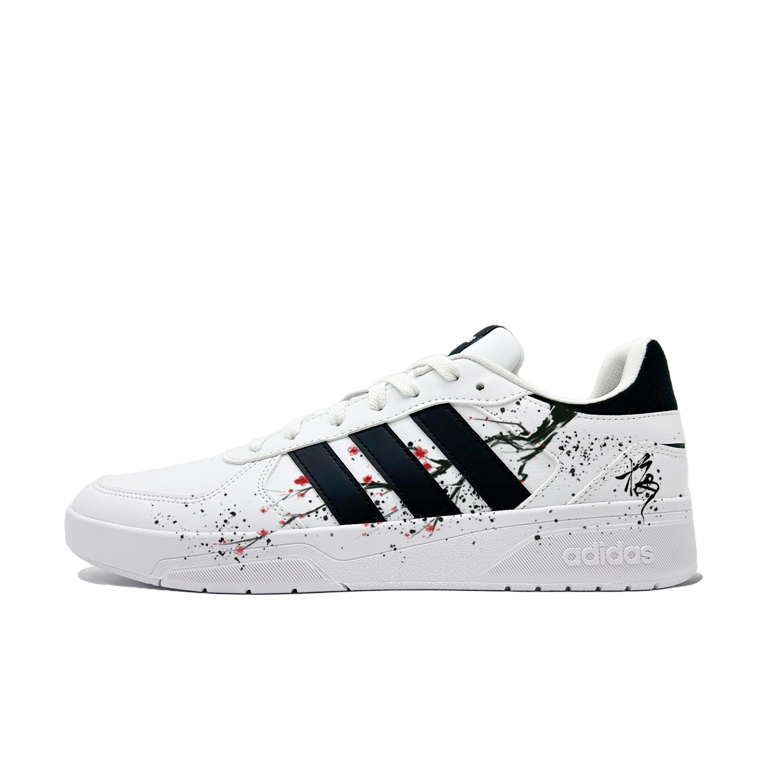 

Adidas Neo Кроссовки Courtbeat Treading On Snow To Seek Plum Blossom Low Top Skateboard Shoes Men's White Black