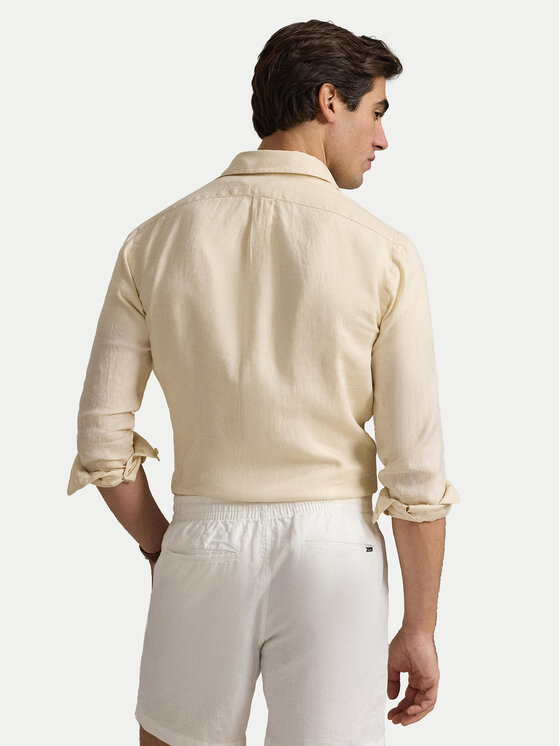 Рубашка облегающего кроя 710968915005 Polo Ralph Lauren, бежевый — фото 3