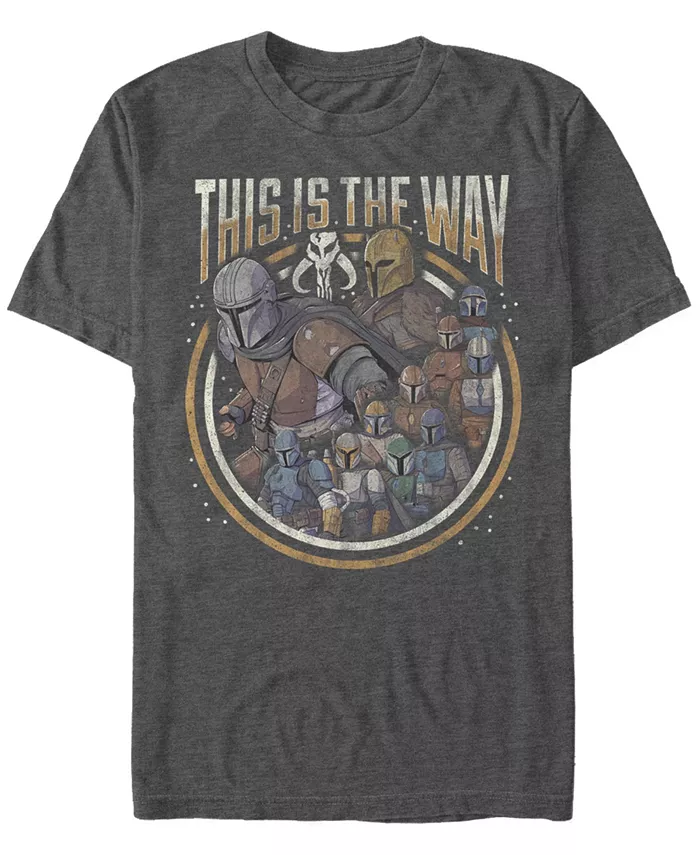 

Мужская футболка с коротким рукавом Star Wars Mandalorian The Way Group Fifth Sun, серый