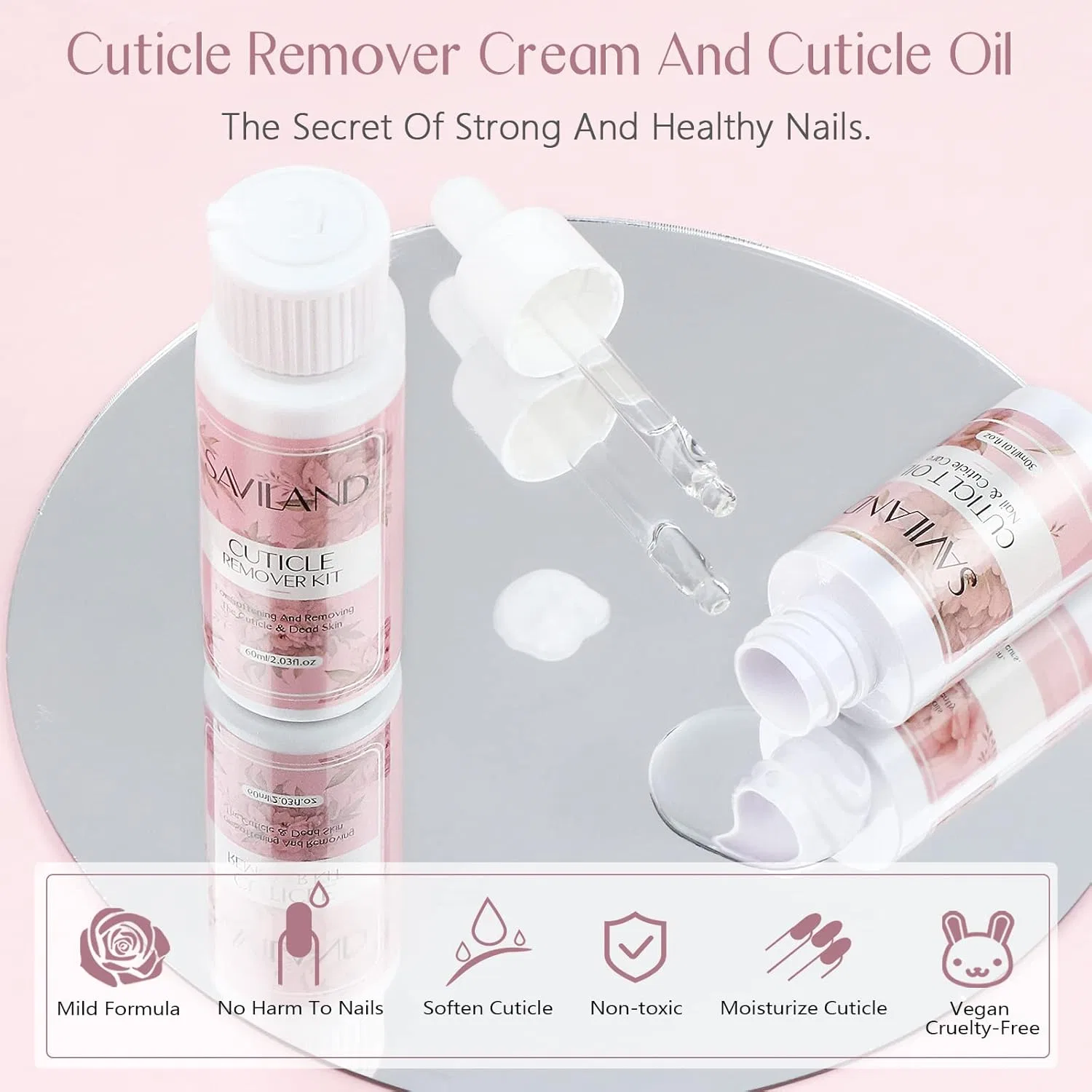 Набор Saviland для удаления кутикулы с маслом и инструментами Saviland, 60 Ml + 30 Ml — фото 4