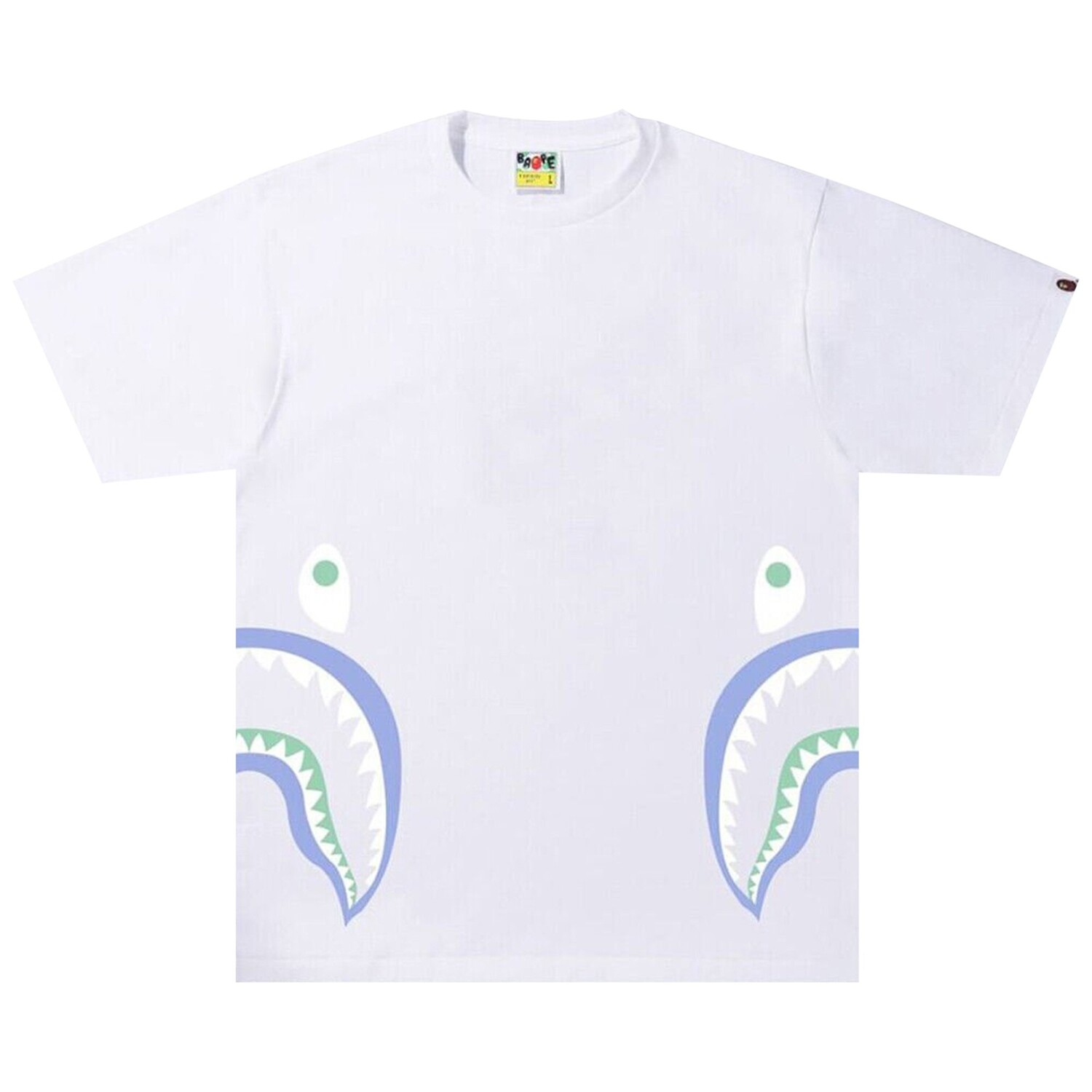 

Футболка BAPE Glow In The Dark Side Shark, Белая