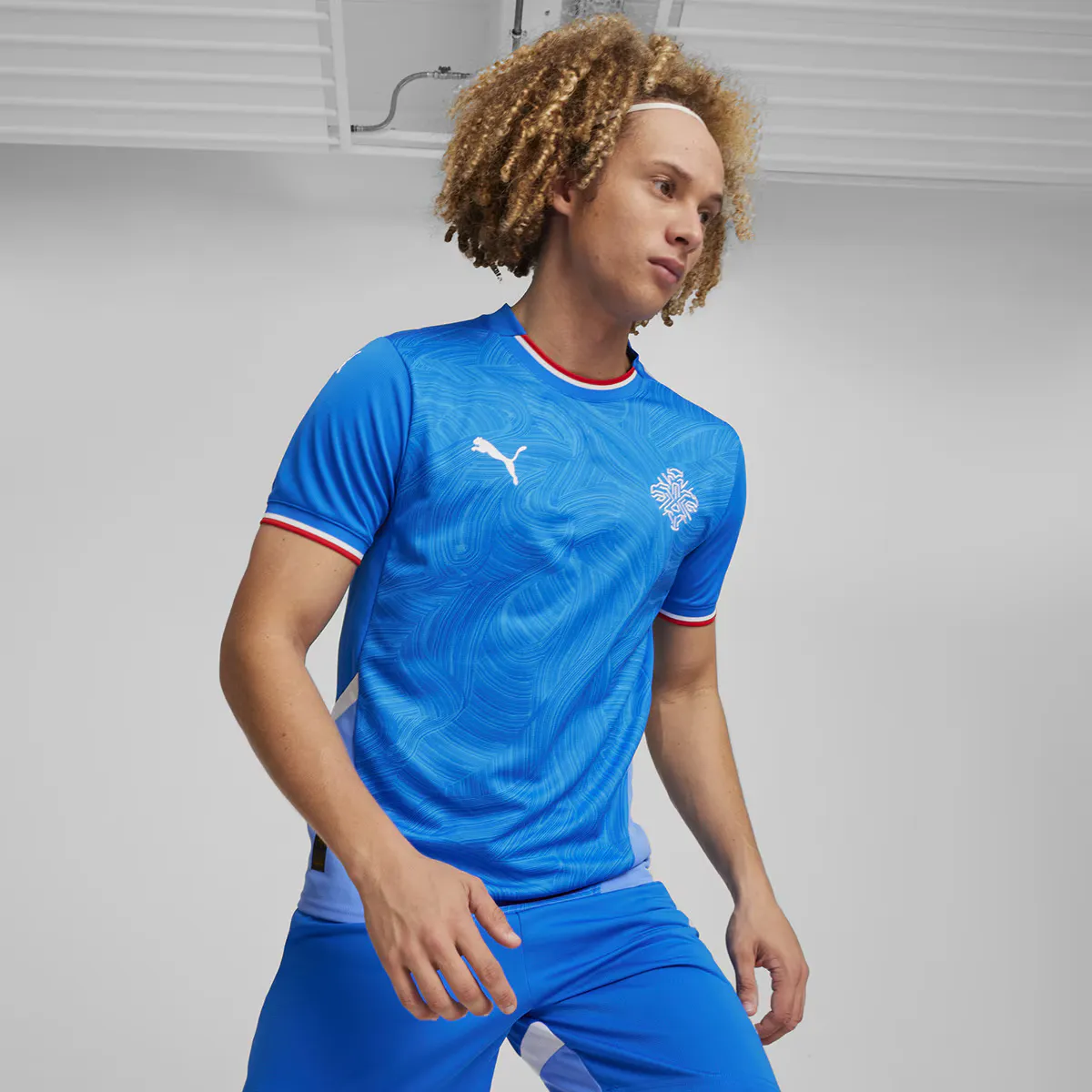 

Мужская домашняя майка Исландия KSI 2024 Реплика Puma, синий