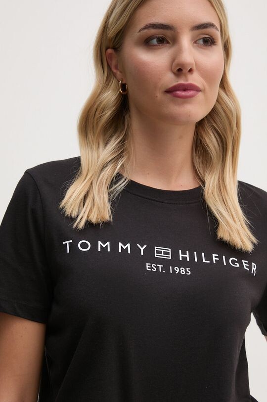 Хлопковая футболка Tommy Hilfiger, черный — фото 3