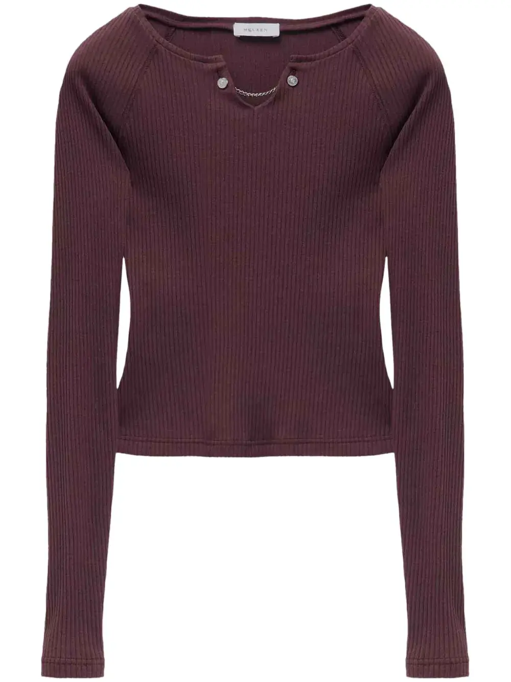 

Топ в рубчик с цепочкой Alexander McQueen, красный