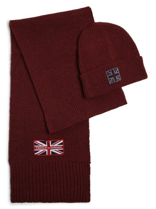 

Шарф и шапка Finshley & Harding London, бордовый
